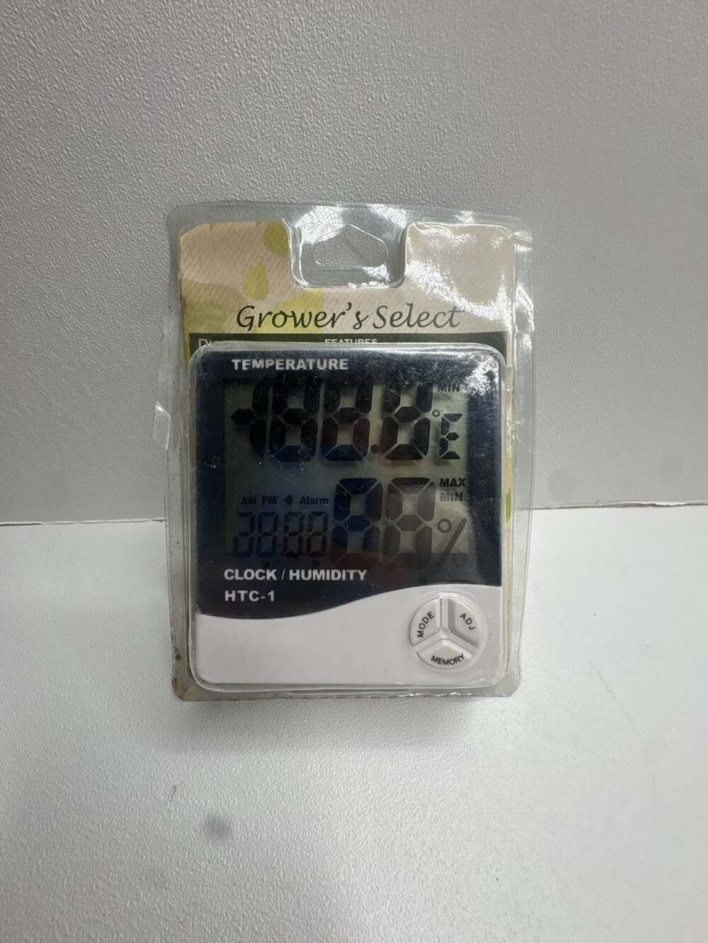 Grower's Select HTC-1 Digital Thermometer & Hygrometer Clock